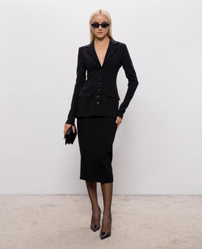 Dolce&Gabbana Black wool pencil skirt F4DEJTFUBCE