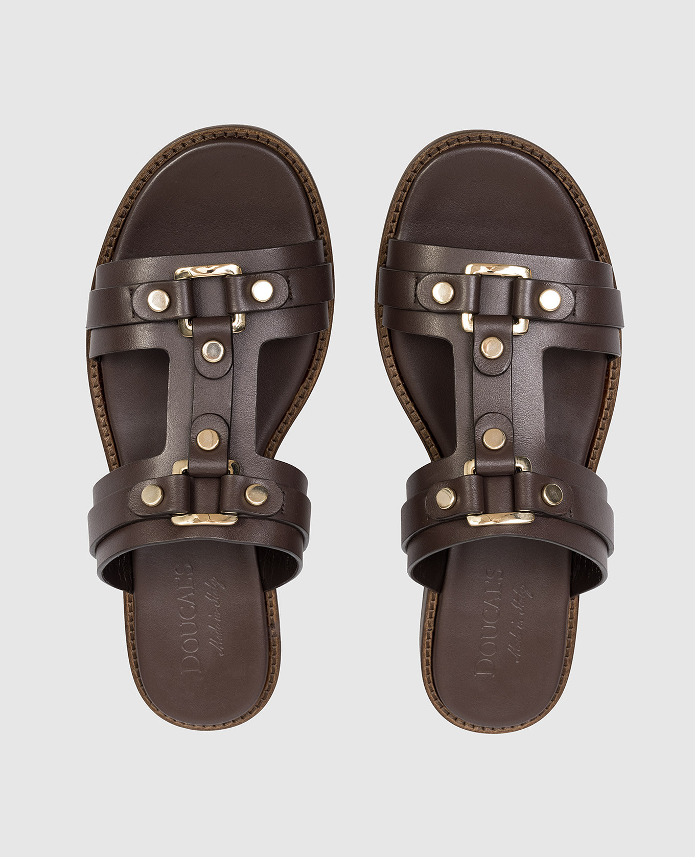 Brown leather flip-flops Doucal's 4