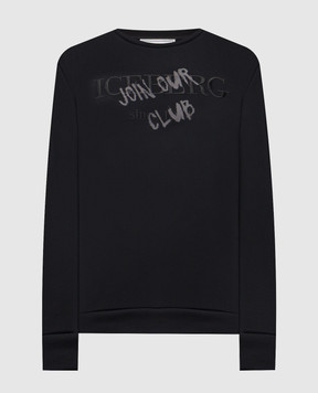 Iceberg Black sweatshirt with logo embroidery E0106317