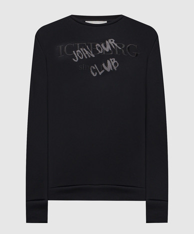 Black sweatshirt with logo embroidery