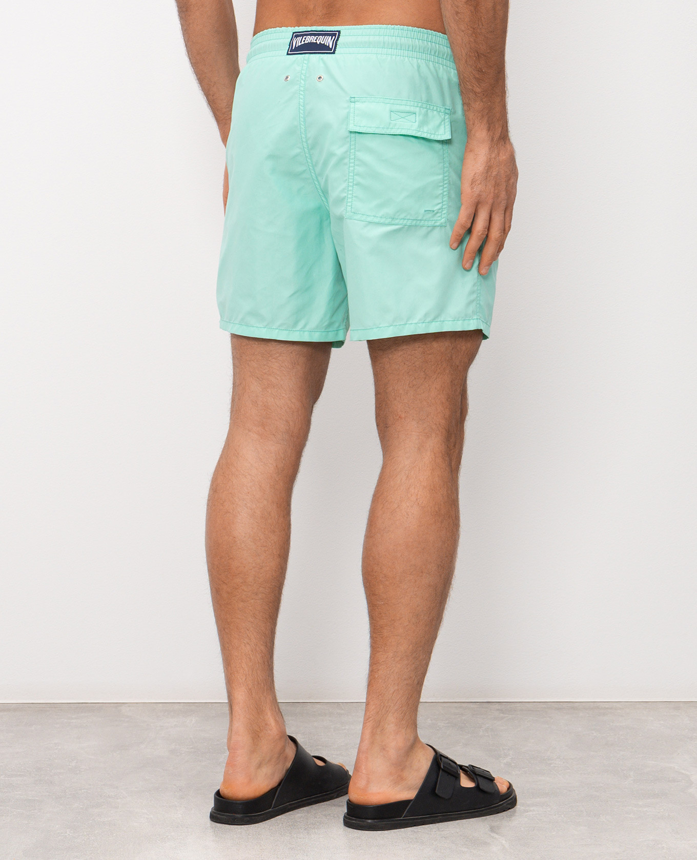 Green swim shorts with patch Vilebrequin 4