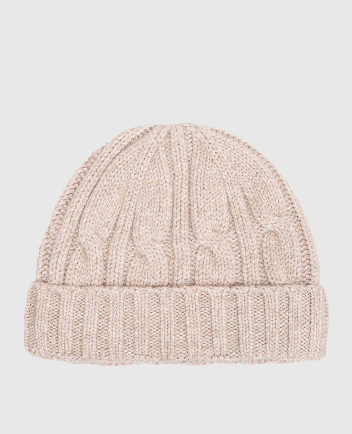 Beige cashmere hat