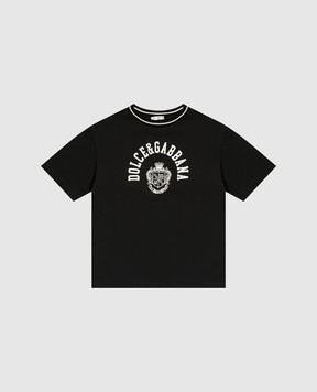 Dolce&Gabbana Children's black T-shirt with logo L4JTHVG7PTO26