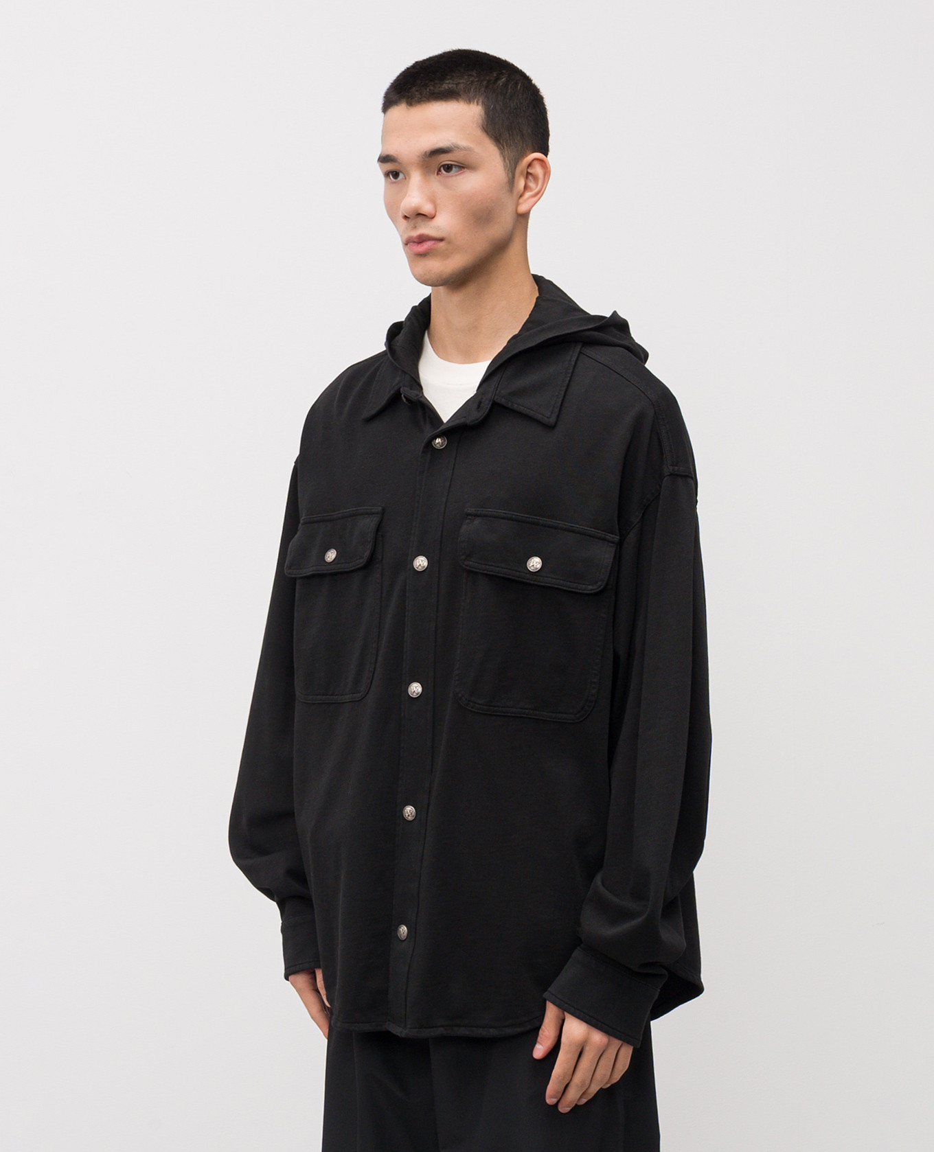 

Black hooded shirt Palm Angels