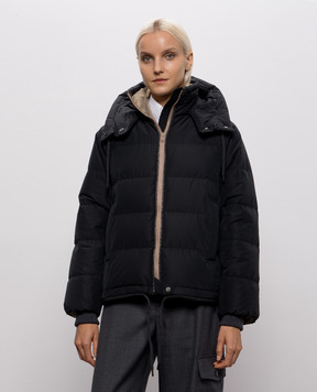 Brunello Cucinelli Black down jacket with monil chain MH5257216