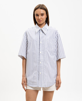 Ami Paris White striped shirt with emblem USH809CO0220
