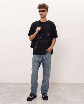 Rhude Blue jeans with a patch RHPF26DP03012