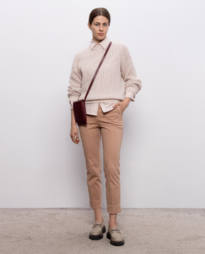 Peserico Beige openwork jumper with alpaca wool A99247F05G9100