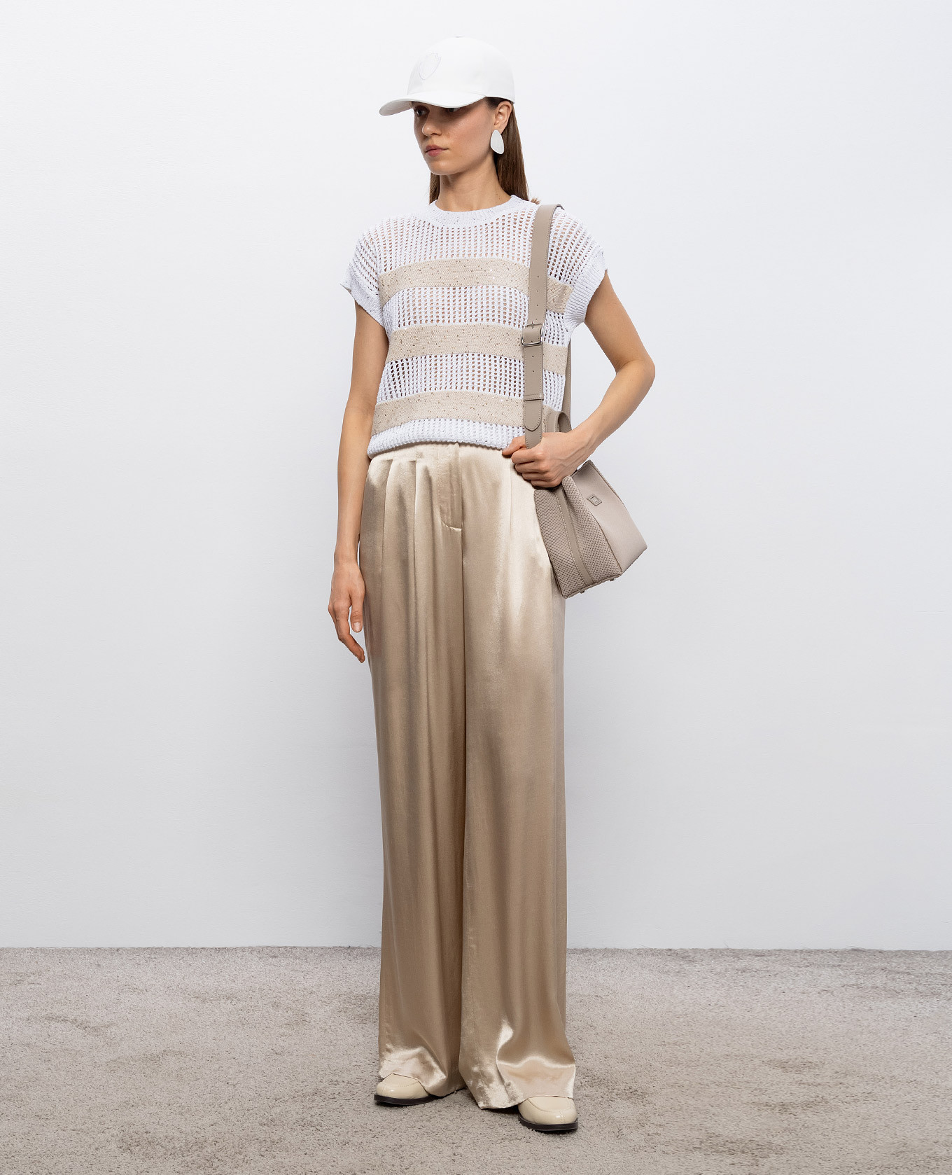 

White striped knitted top Peserico