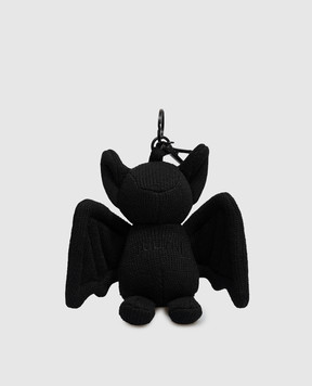 Juun.j Black bat keychain with embroidered logo JC678ZP025