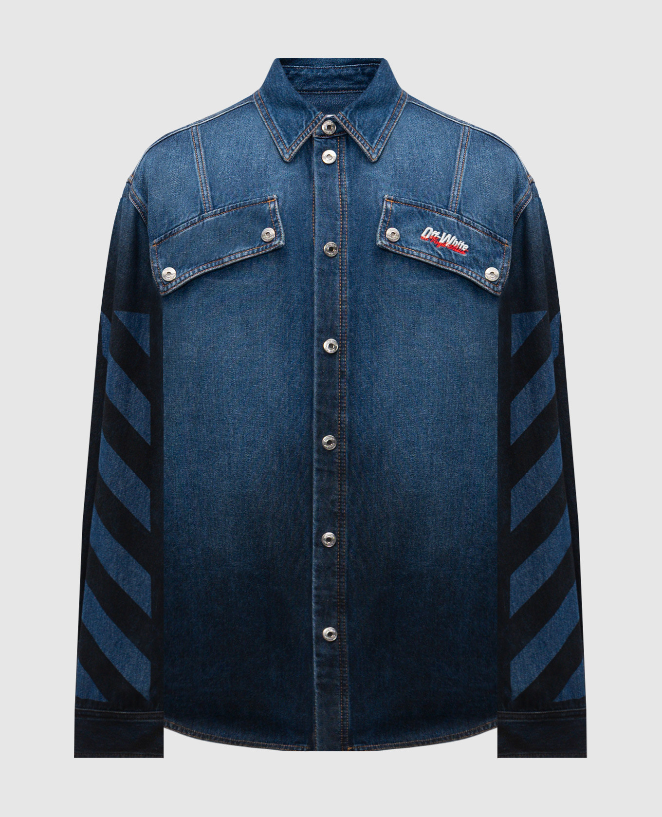 

Blue denim shirt with logo embroidery Off-White