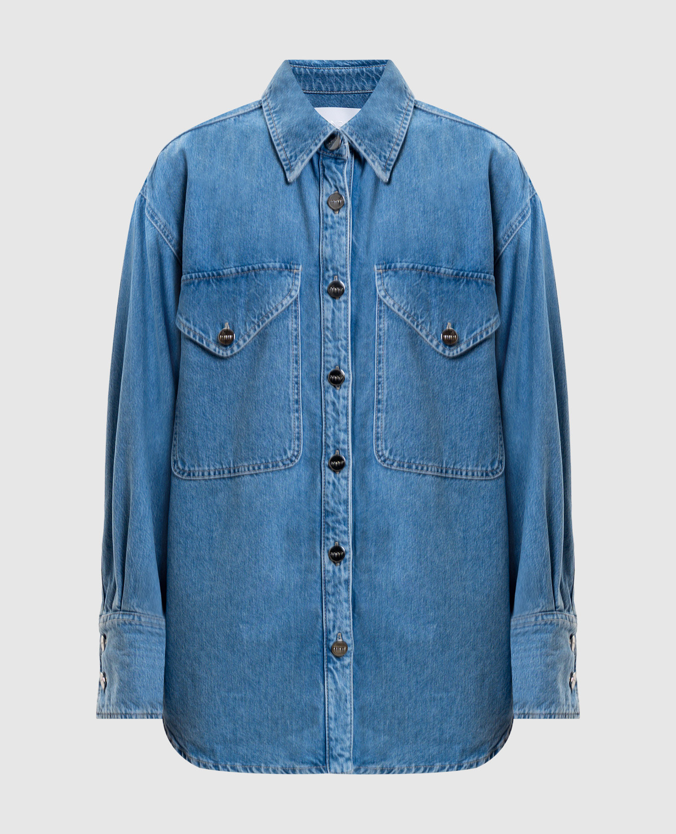 

Camicia blue denim shirt with monogram Dondup, Light blue