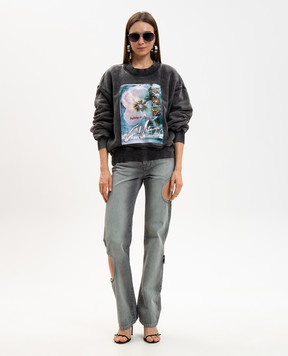 Off-White Gray sweatshirt with print 2BA075S26FLE001