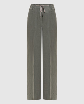Peserico Green linen pants P0423402647