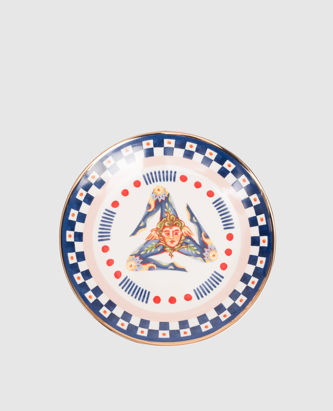 

Trinacria porcelain bread plate Baci Milano, Blue