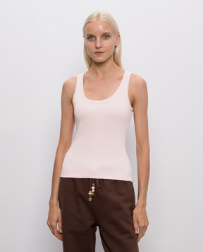 Casablanca Pink ribbed T-shirt WPF26JTS03901