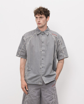 Off-White Gray shirt with logo embroidery 44XGG01IS26F001