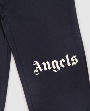 Palm Angels Kids' blue joggers with logo print F6PAJBFP016