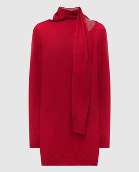 Twinset Red wool dress with logo 252AT3100