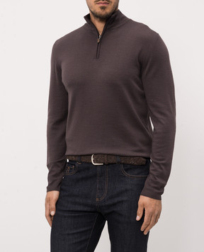 Canali Brown suede braided belt KB0053550C