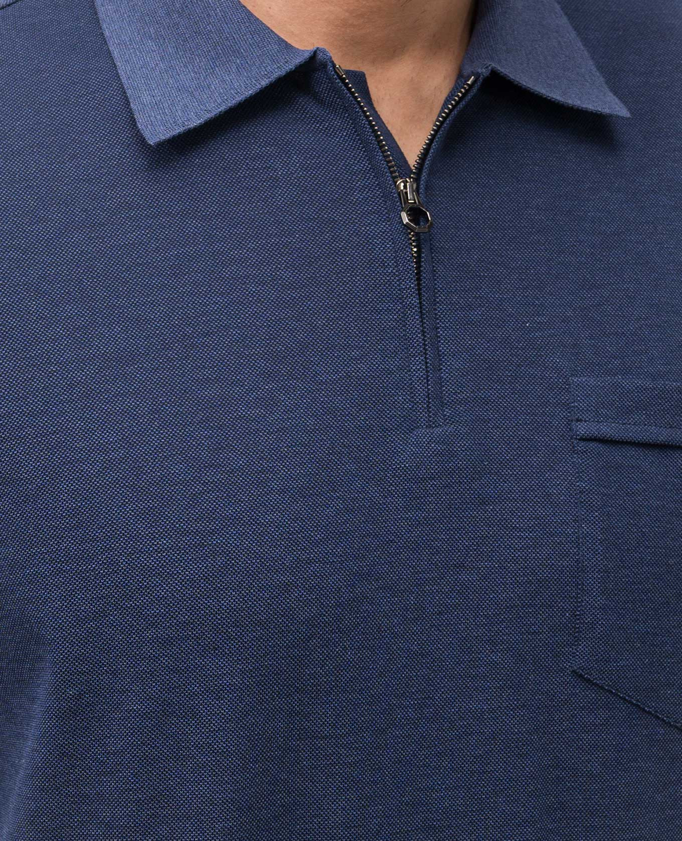 

Blue silk polo with emblem Stefano Ricci