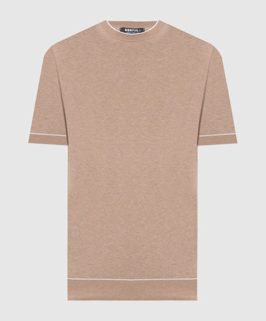 Beige T-shirt with contrast trim