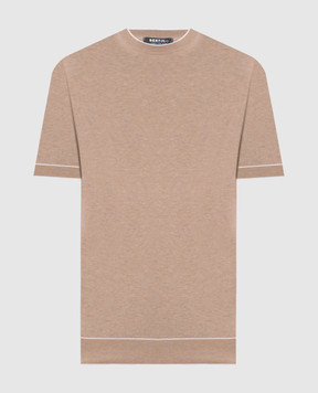 Bertolo Cashmere Beige T-shirt with contrast trim 902204002056