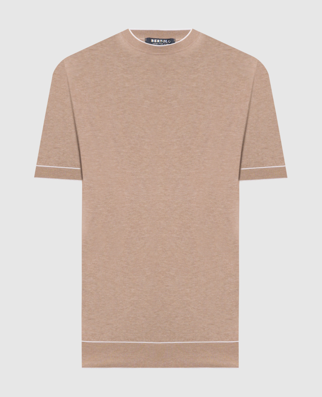 

Beige T-shirt with contrast trim Bertolo Cashmere
