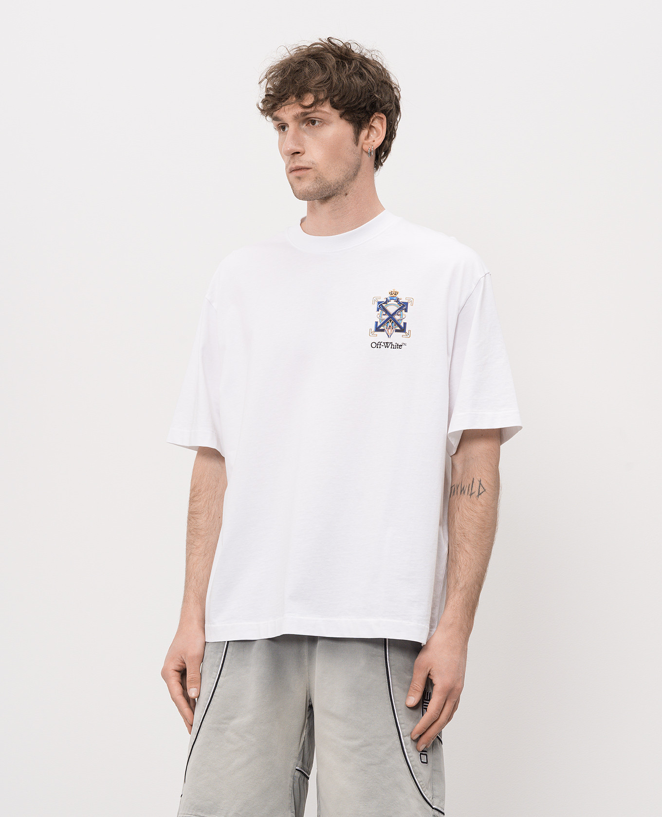 

Jewel Arrow white T-shirt with crystals Off-White
