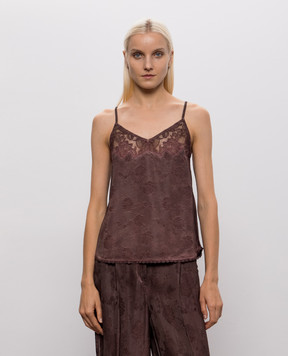 Max & Co Brown FILTRO top with lace MCOFILTRO