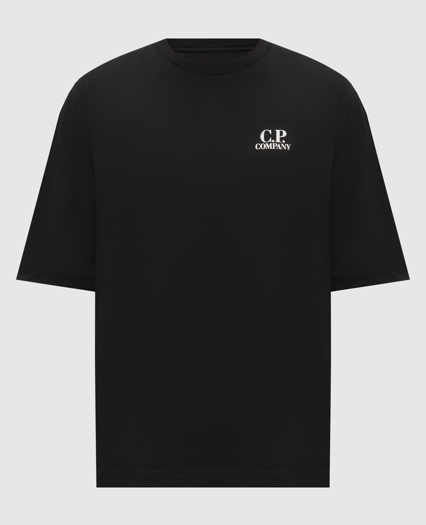 Black t-shirt with logo print