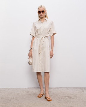 Peserico Beige midi shirt dress with lapels S0255301979