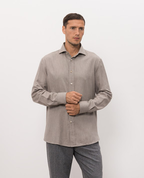 Brunello Cucinelli Gray patterned shirt MY6370627