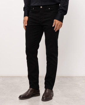 Brunello Cucinelli Black jeans with logo patch M277PD3210