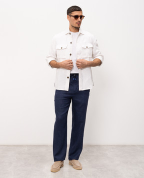Castangia dal 1850 Blue linen pants DMP10S26