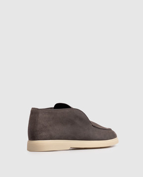 Stefano Ricci Brown suede desert boots with emblem UC62G4181SDP