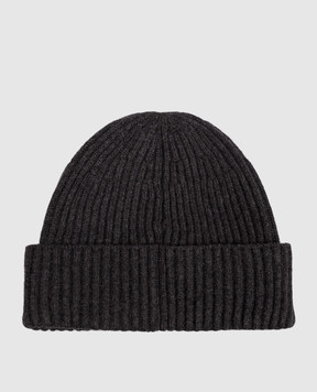 Brunello Cucinelli Grey ribbed cashmere hat M2293900