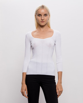 Dolce&Gabbana White ribbed top FXY35TJAIR5