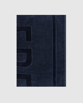 Vilebrequin Blue terry beach towel with logo SANC1200