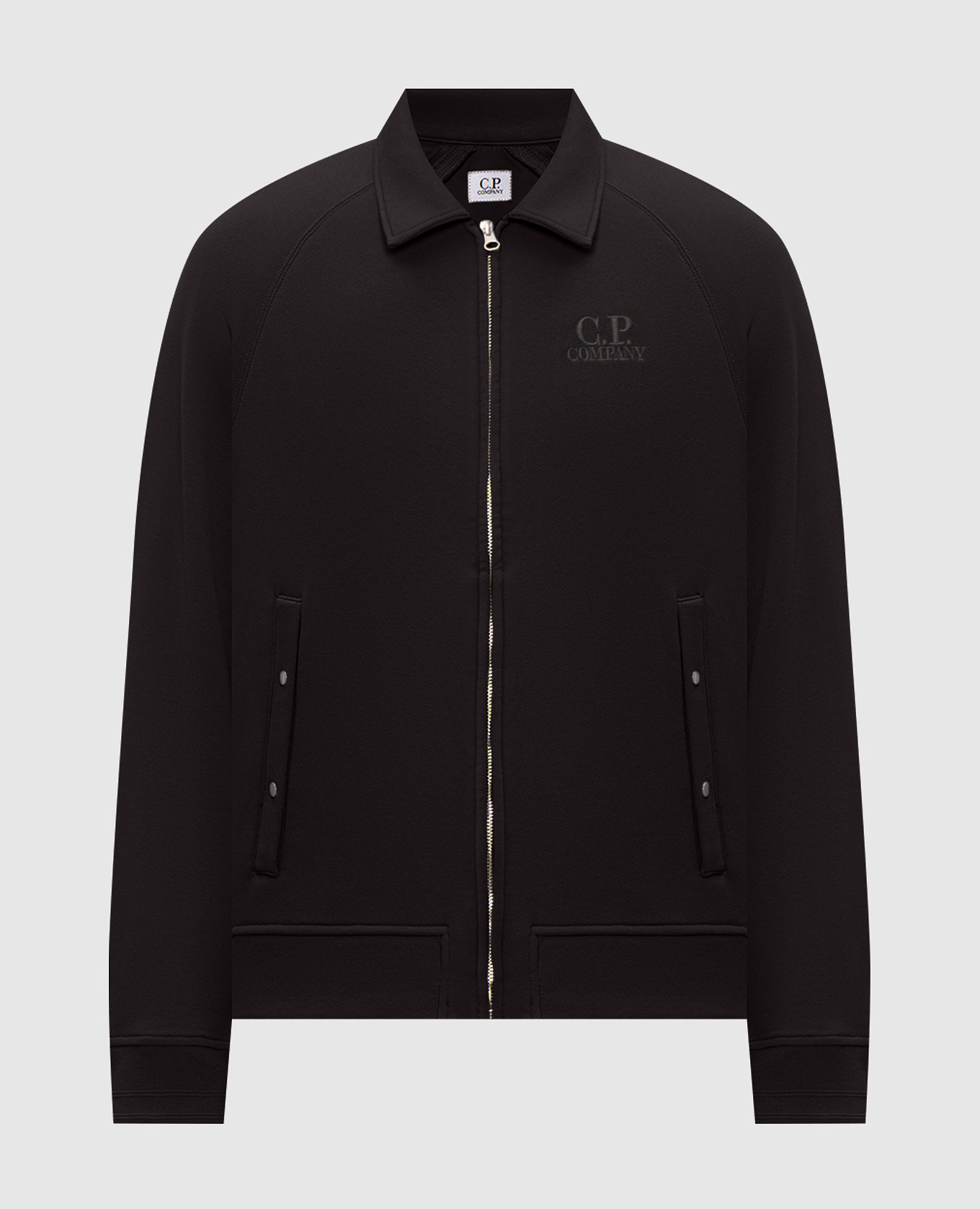 Black sports jacket with logo embroidery