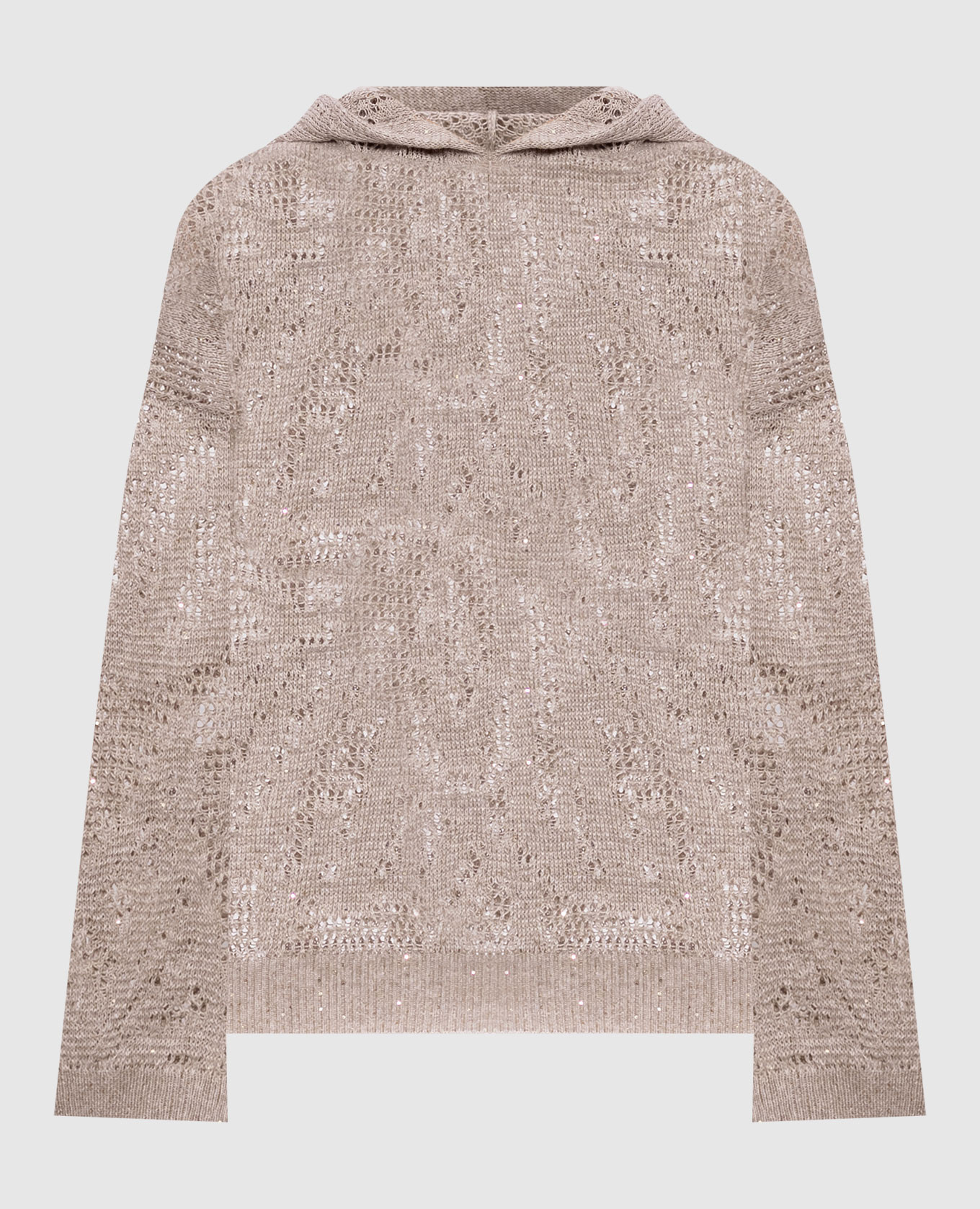 

Beige linen jumper with hood Brunello Cucinelli