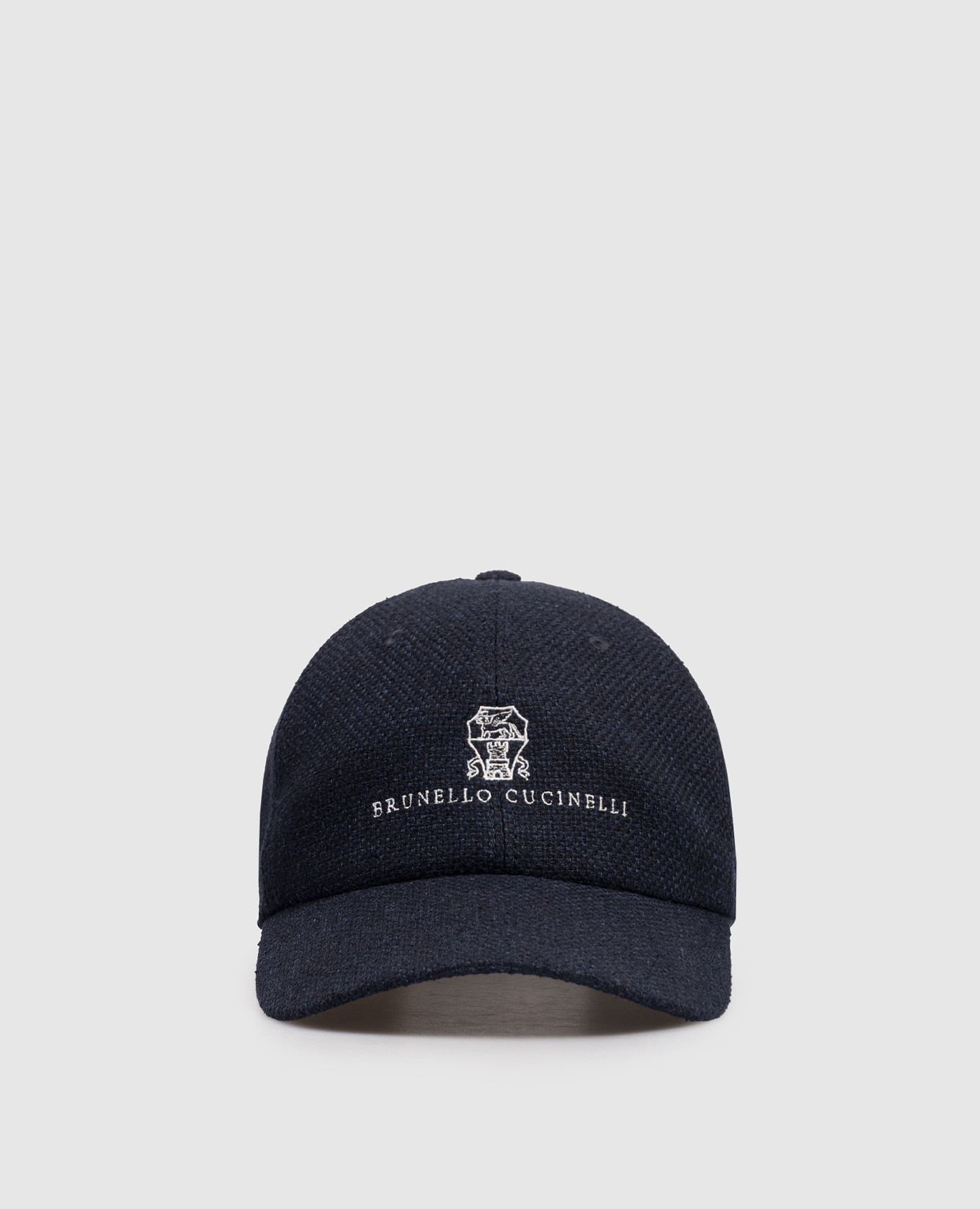 

Blue linen, silk and wool cap with logo Brunello Cucinelli