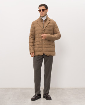 Herno Brown down jacket with wool PI0025ULE33503