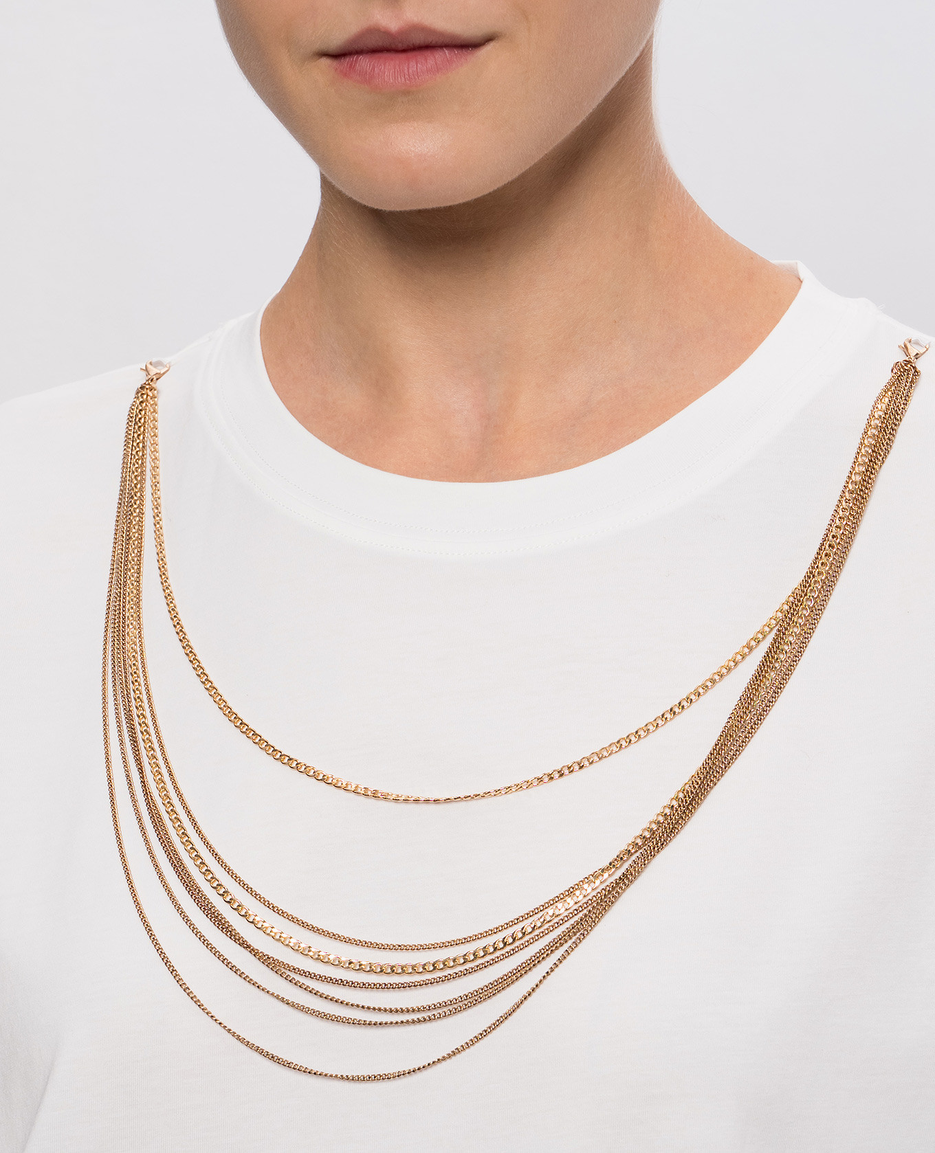 White T-shirt with chains Twinset 5