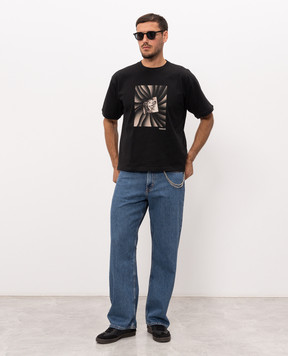 Versace Black T-shirt with The Vortex print 10260931A18734