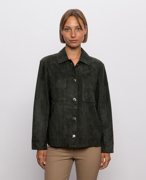 Max Mara ABISSO green suede jacket SMMABISSO