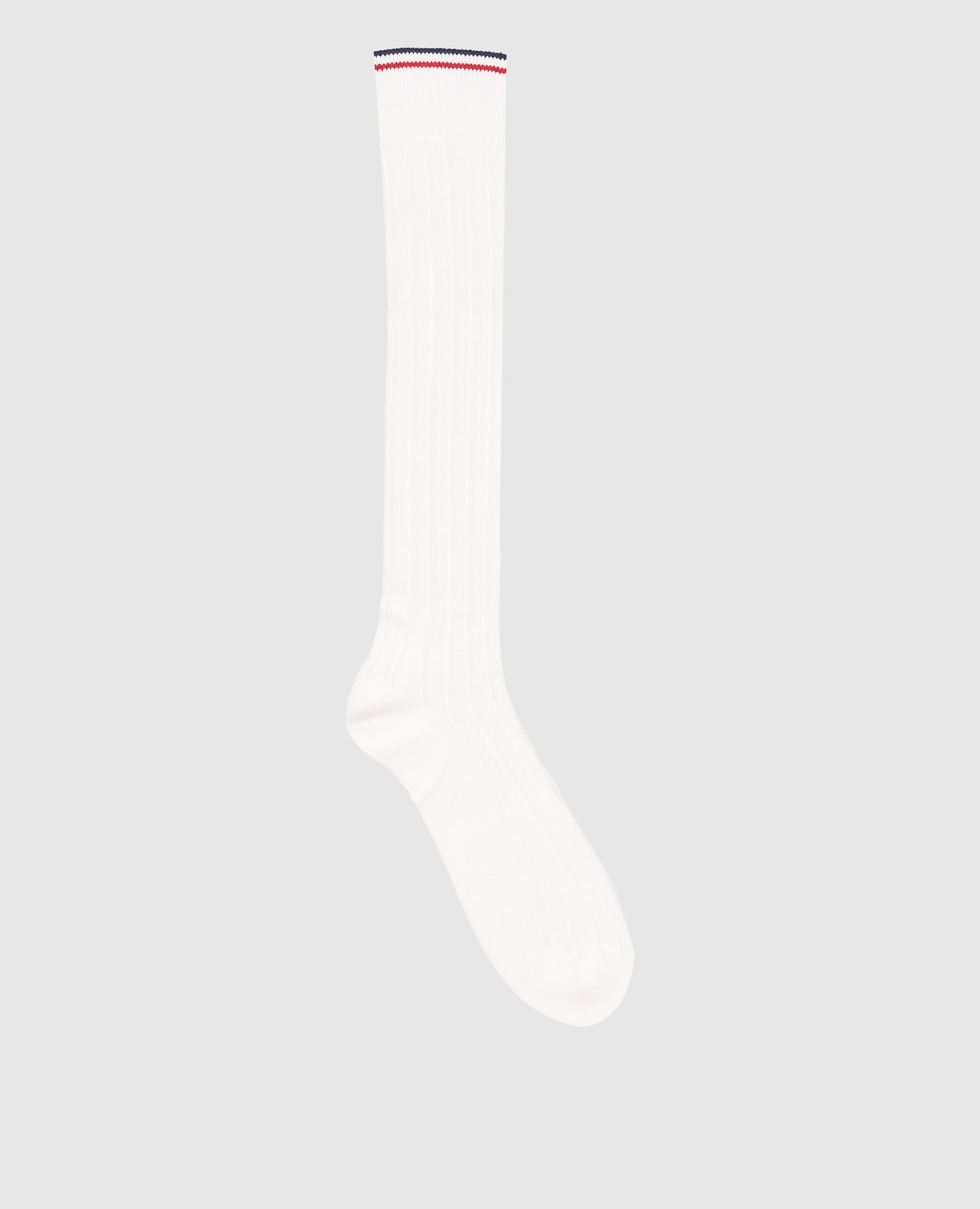 

White knee-high socks with contrasting stripes Brunello Cucinelli