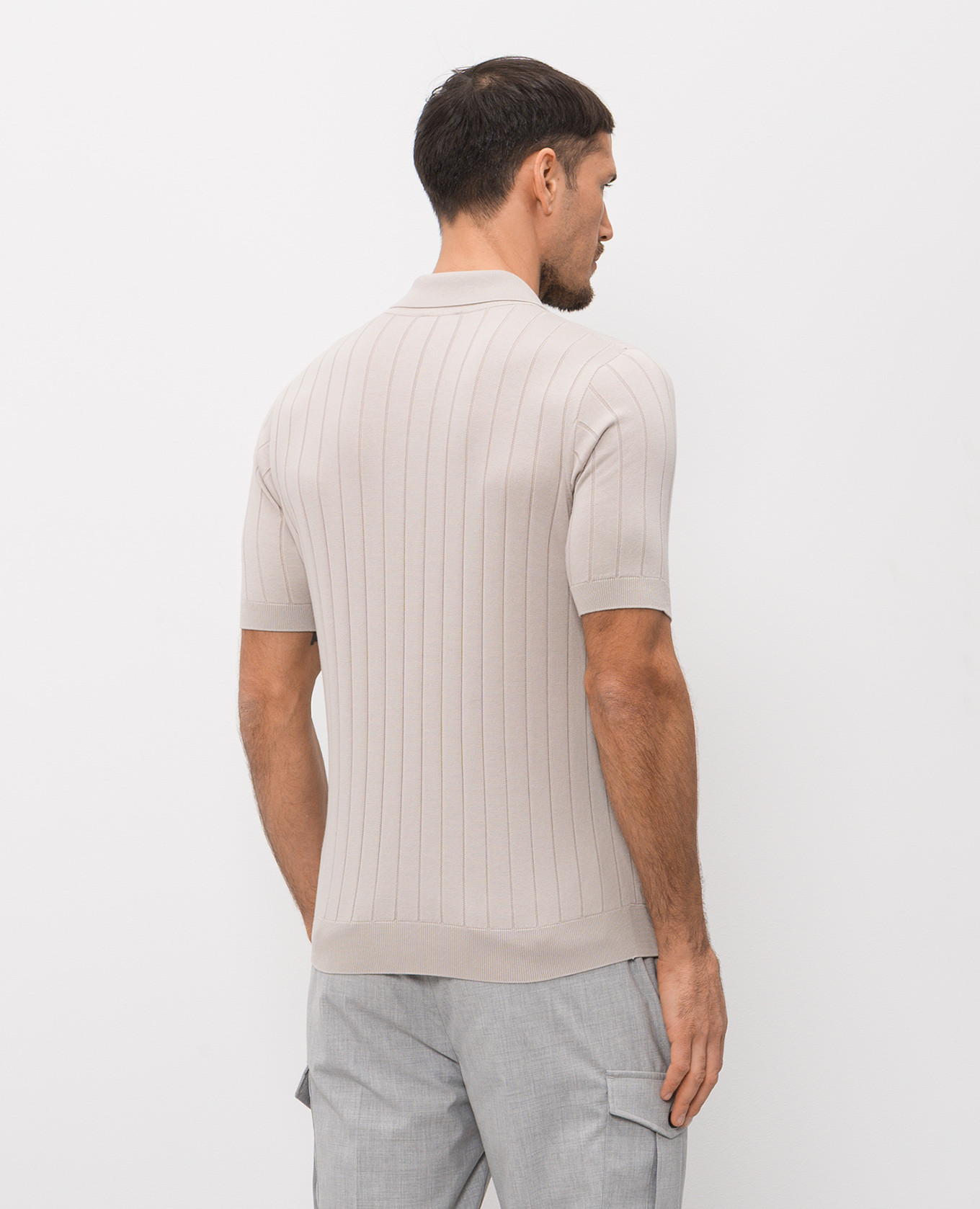 

Beige silk polo Peserico