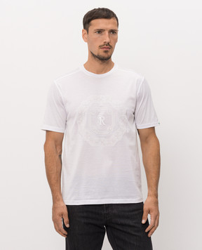 Stefano Ricci White T-shirt with monogram embroidery MNH6305490TE0001