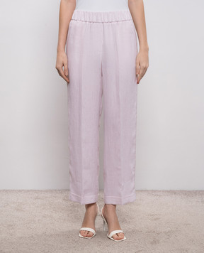 Peserico Pink linen pants P0444502600